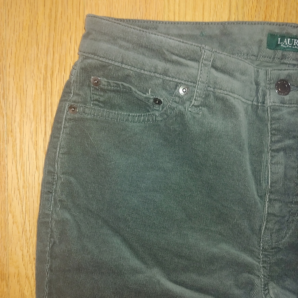 NWOT LAUREN Ralph Lauren Gray Premier Corduroy Straight Leg Pants  – Size 8 - Picture 4 of 8